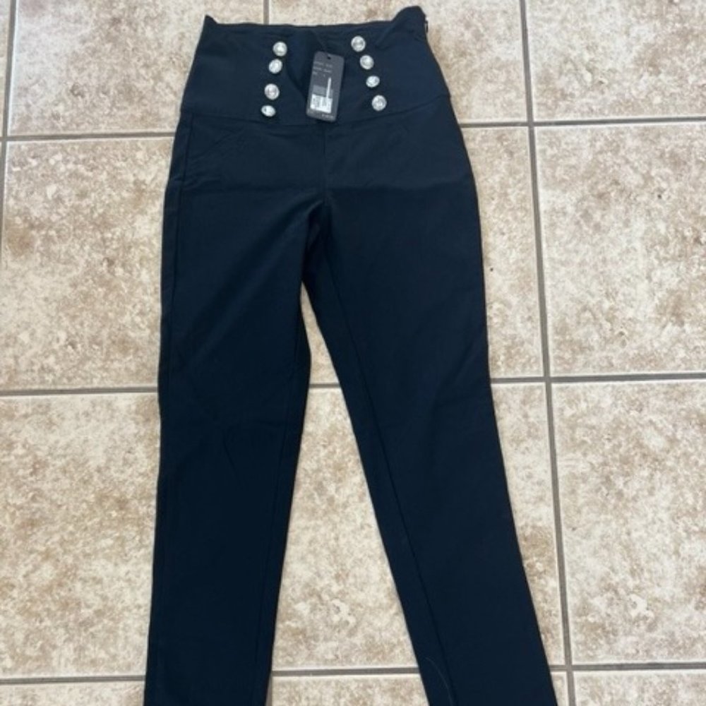 REDFOX Women's High waist Bengaline Pants Black Size Small